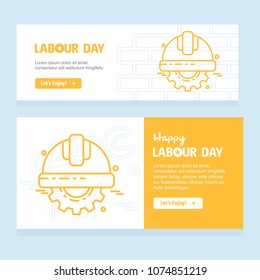 Happy Labour day design with yellow theme vector
