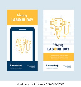 Happy Labour day design with yellow theme vector