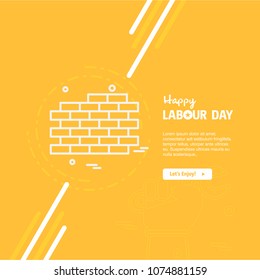 Happy Labour day design with yellow theme vector