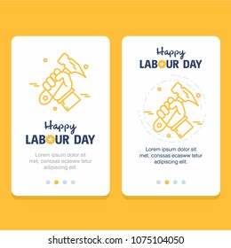 Happy Labour day design with yellow theme vector