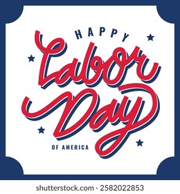 Happy Labour Day Greeting Card with Tools and Black American Theme