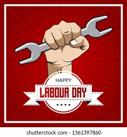 Happy Labour day with hand clenched