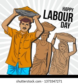 Happy labour day . india's poor labours working