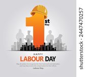 happy Labour day or international workers day vector illustration. labor day and may day celebration design.