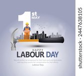 happy Labour day or international workers day vector illustration. labor day and may day celebration design.