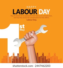 happy Labour day or international workers day vector illustration. labor day and may day celebration design.