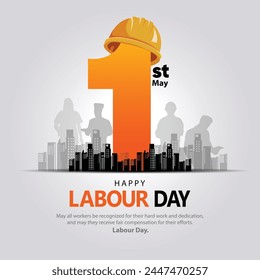 happy Labour day or international workers day vector illustration. labor day and may day celebration design. svg
