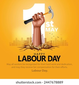 happy Labour day or international workers day vector illustration. labor day and may day celebration design.