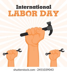 happy Labour day or international workers day vector illustration. labor day and may day celebration design.