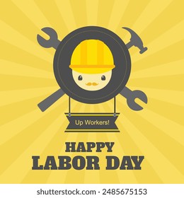 happy Labour day or international workers day vector illustration. labor day and may day celebration design.