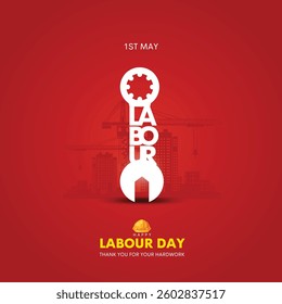 Happy Labour day or international workers day creative vector illustration design. labor day and may day celebration.