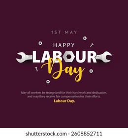 happy Labour day or international workers day vector illustration with workers. labor day and may day celebration.