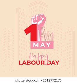 happy Labour day or international workers day vector illustration. labor day and may day celebration design.