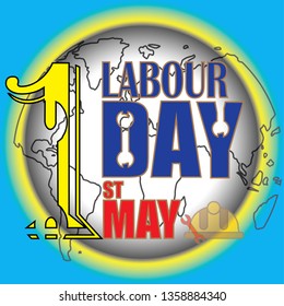 happy labour day happy labor day logo Vector - Shutterstock ID 1358884340