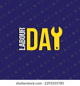 happy labour day lettering text. suitable for card, banner, or poster