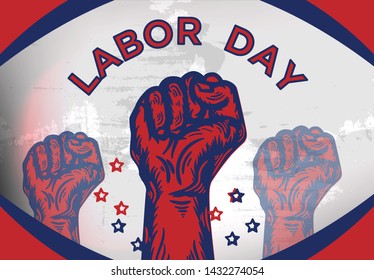 Happy Labour Day lettering. Typography vector design for greeting cards and poster. Design template celebration. Vector illustration.