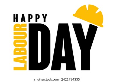 Happy Labour Day lettering vector illustration.
