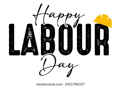 Happy Labour Day lettering vector illustration.