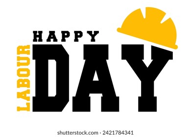 Happy Labour Day lettering vector illustration.