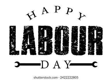Happy Labour Day lettering vector illustration