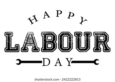 Happy Labour Day lettering vector illustration