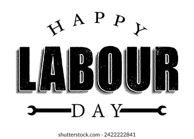 Happy Labour Day lettering vector illustration