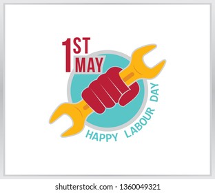 Happy labour day logo. 1st may labour day
