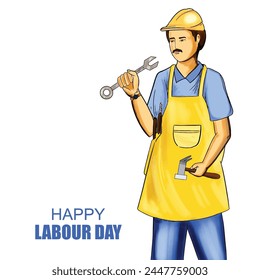 Happy labour day on workar card design