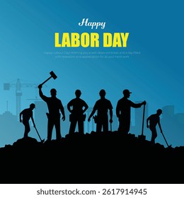 Happy Labour day post and greeting card or international workers day vector illustration. labor day background and grand may day celebration design.