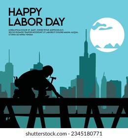 Happy labour day poster design