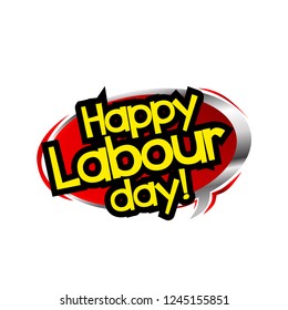 happy labour day with red cloud