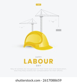 Happy Labour Day Social Media Post and Greeting Card Design. 1 May - International Workers Day Minimal and Modern Creative Post Template Vector Illustration