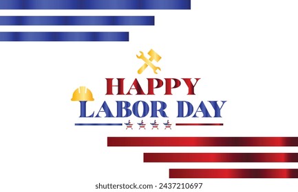 Happy Labour day stylish text with usa flag design