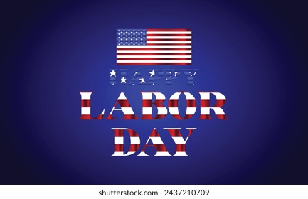Happy Labour day stylish text with usa flag design