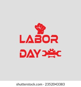 Happy Labour day. Worker with gray background illustration for poster, banner, business, backdrop. vector illustration design