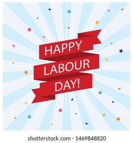 Happy labour day,abstract shape on colorful background.