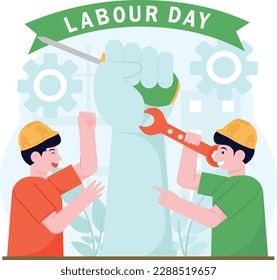 Happy Labours Day Celebration Illustration
