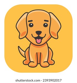 Happy Labrador dog in vector. Labrador in vector. Flat style. Cute cartoon dog character.
