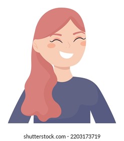 happy lady illustration over white