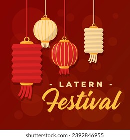 Happy Lantern Festival. The Day of China illustration vector background. Vector eps 10