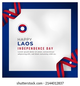Happy Laos Independence Day October 22th Celebration Vector Design Illustration. Template for Poster, Banner, Advertising, Greeting Card or Print Design Element