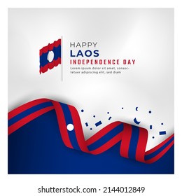 Happy Laos Independence Day October 22th Celebration Vector Design Illustration. Template for Poster, Banner, Advertising, Greeting Card or Print Design Element