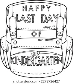 Happy Last Day of Kindergarten Isolated Coloring 