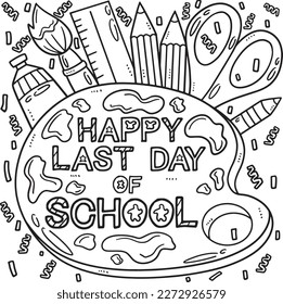 Happy Last Day of School Coloring Page for Kids