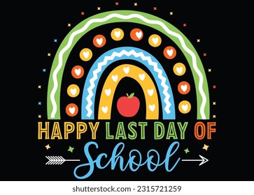 Happy last day of school kindergarten preschool kid svg design