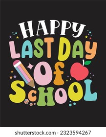 Happy Last Day of School Retro SVG