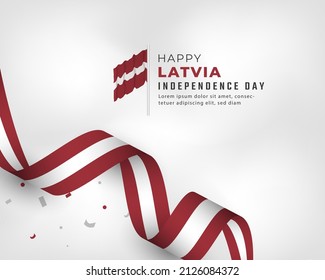 Happy Latvia Independence Day November 18th Celebration Vector Design Illustration. Template for Poster, Banner, Advertising, Greeting Card or Print Design Element