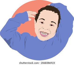 Happy Laugh Child Vector Illustration