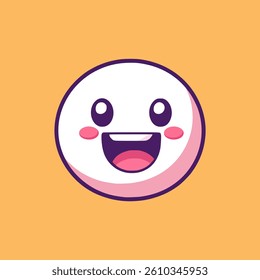 happy laugh emoji emoticon sticker flat color vector illustration template design
