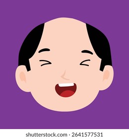 Happy laugh expression face man cartoon